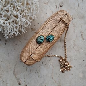 Jen Clutch with turquoise stone